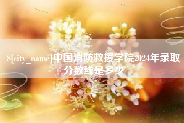 临沧中国消防救援学院2024年录取分数线是多少