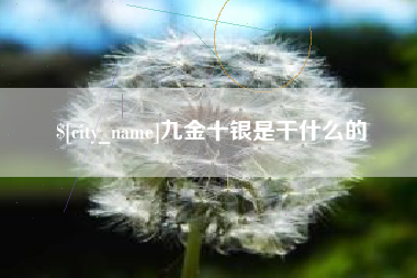 临沧九金十银是干什么的
