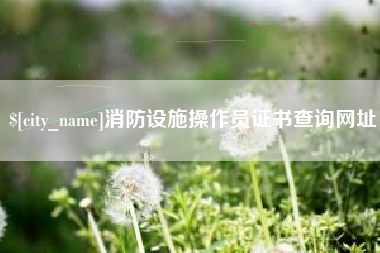 临沧消防设施操作员证书查询网址