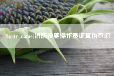 临沧消防设施操作员证真伪查询
