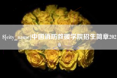临沧中国消防救援学院招生简章2020